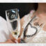 handpainted wedding glasses with I Do message and elegant lace