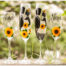 Sunflower painted on bride and groom wedding glasses and silhouetts Sunflower painted on Godmother and God father glasses