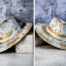 white hat personlaized with black and gold painting