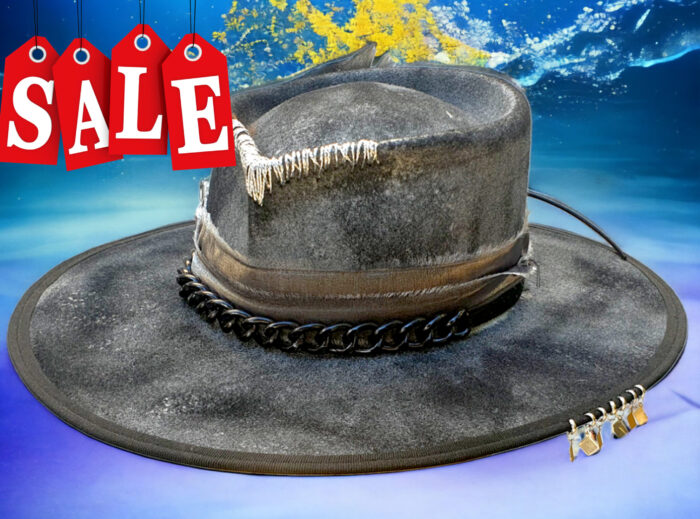 Silver Black Hat - 54 cm