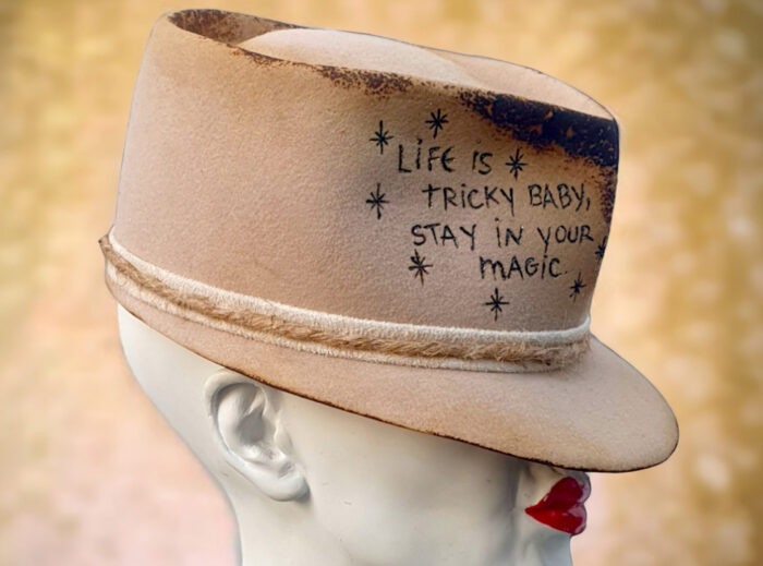 Felt Beige Cap- 57cm - Image 3