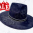 black suede hat with rosses engraved elegant hat