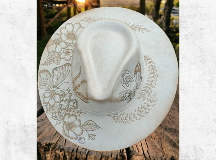 White Flower Engraved - Image 3