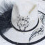 tiger white handpainted hat with tulle concept and gold details