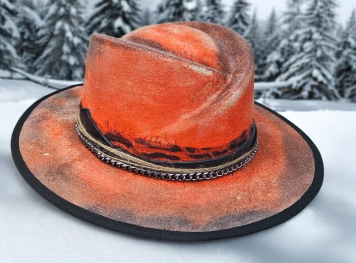 Painted Orange Hat- 57cm - Image 3