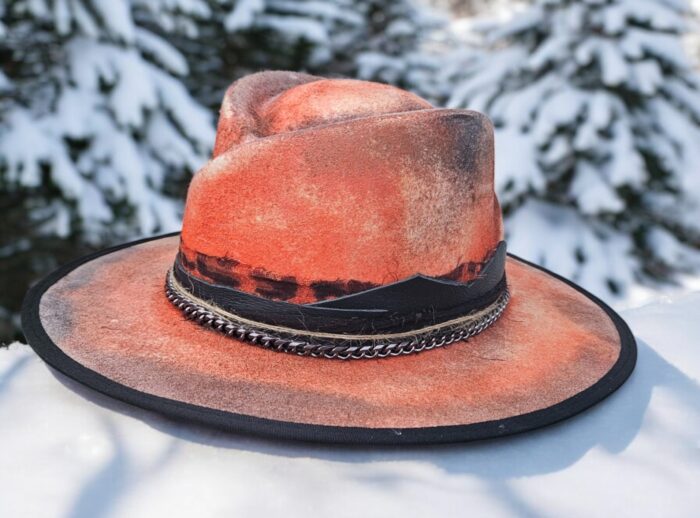 Painted Orange Hat- 57cm - Image 5