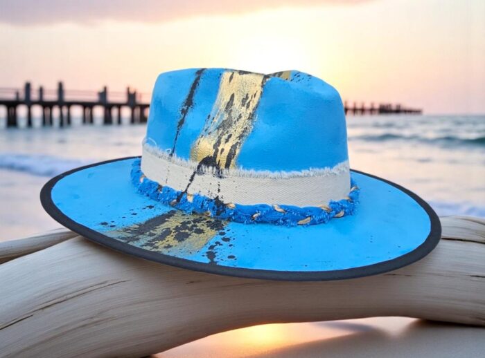Blue- Gold Hat- ONE SIZE - Image 4