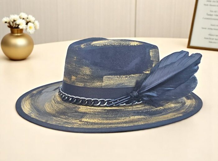 Black-Gold Hat- ONE SIZE - Image 3