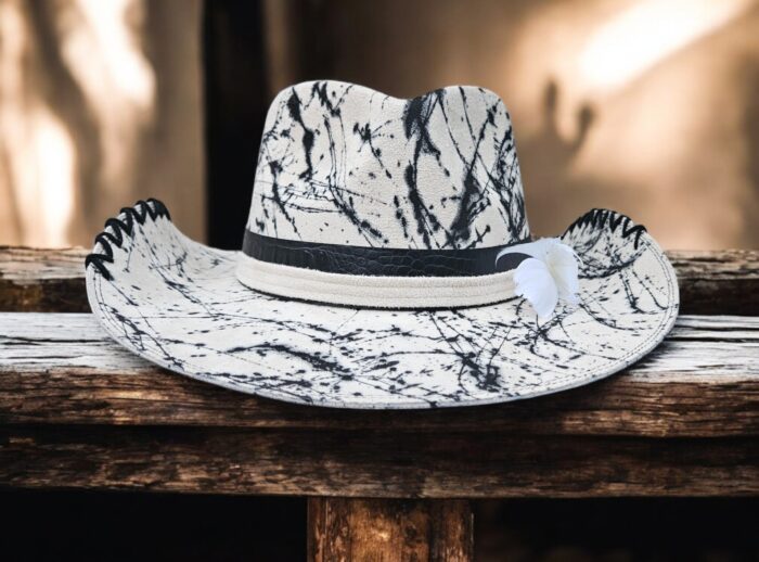 White messy Western Hat