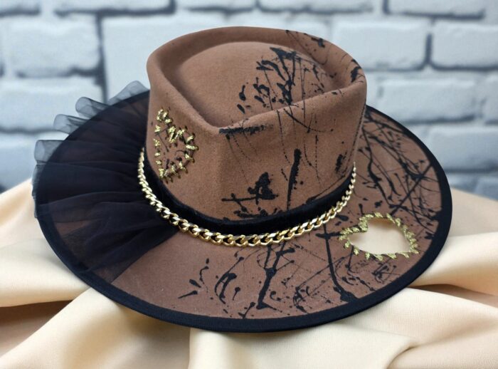 Ink & Gold Felt Hat 55cm