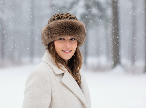 Cozy Leopard Fur Hat brown