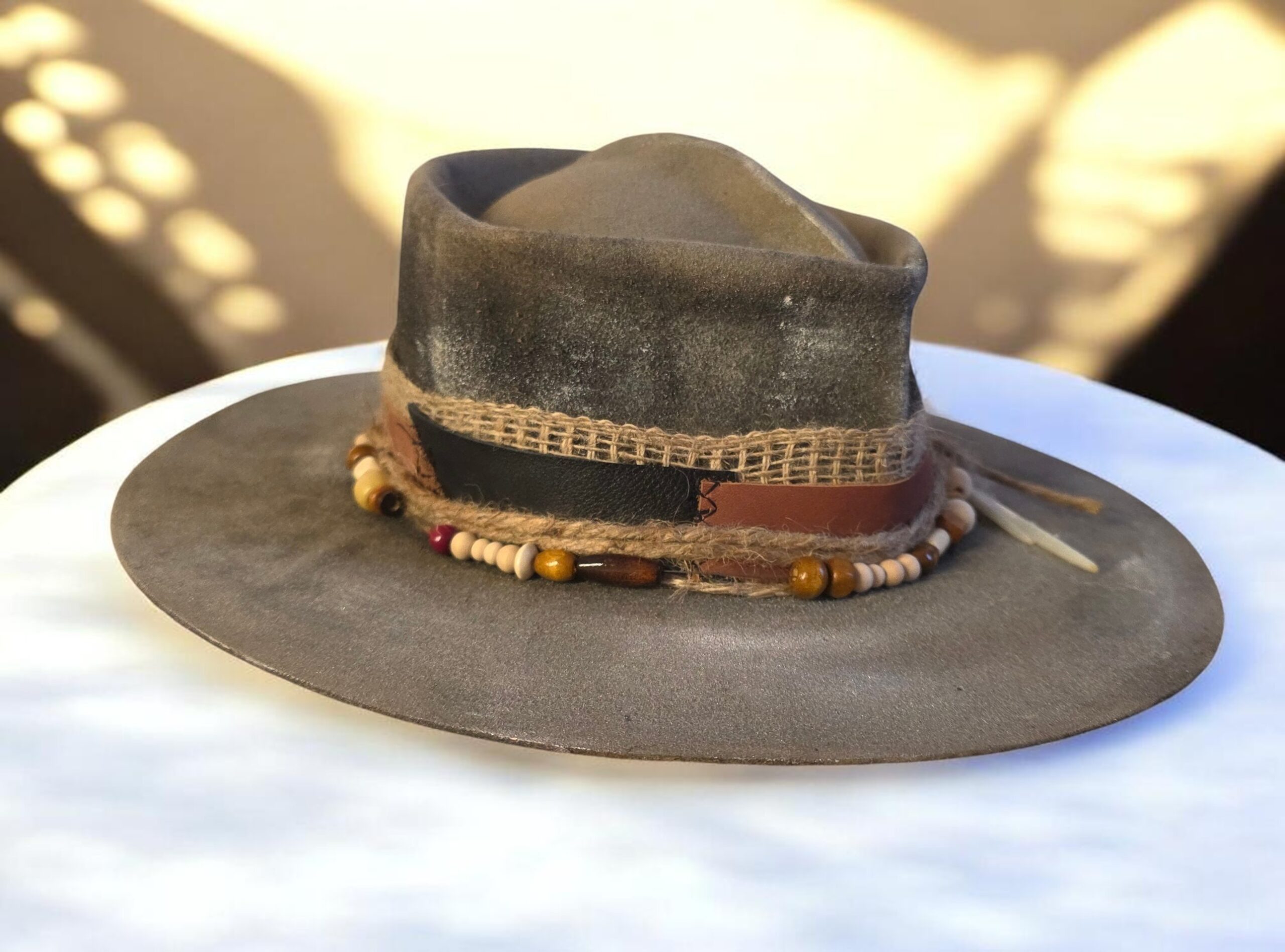Grey FEATHERS Hat- 57cm - Image 4